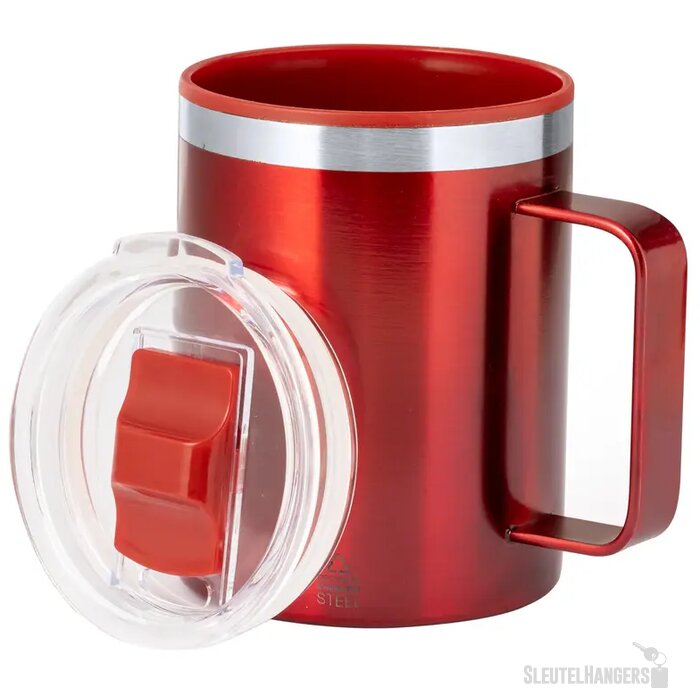 Gerecycled RVS thermosmok (400 ml) Rood