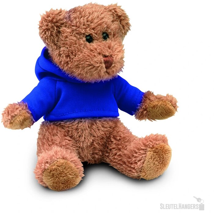 Teddybeer met sweatshirt Johnny blauw